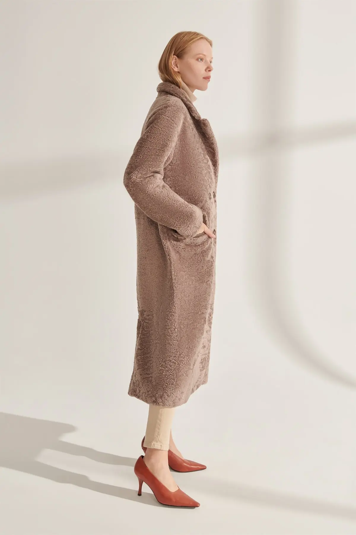 Genuine Fur Jackets Women Gray Color Kışlık Overcoats Warm Water Rüzgaz Proof Real Sheepskin Turkiyede Produced