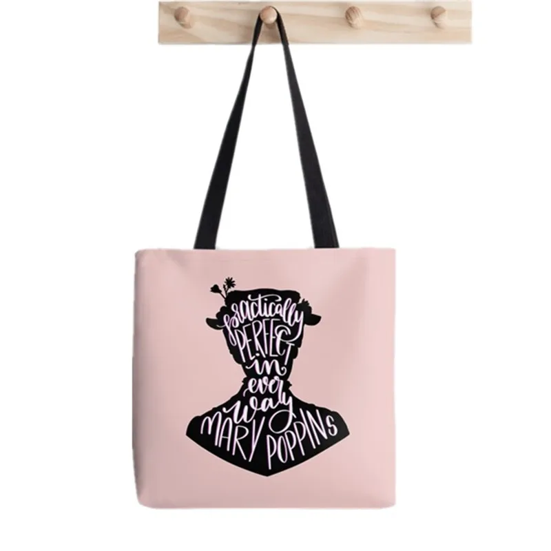 

2021 Shopper Mary Poppins personality Painted Tote Bag women Harajuku shopper handbag girl Shoulder shopping bag Lady Canvas Bag