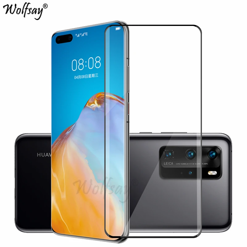 Изогнутое стекло для Huawei P40 Pro закаленное защита экрана Полный Клей Стекло