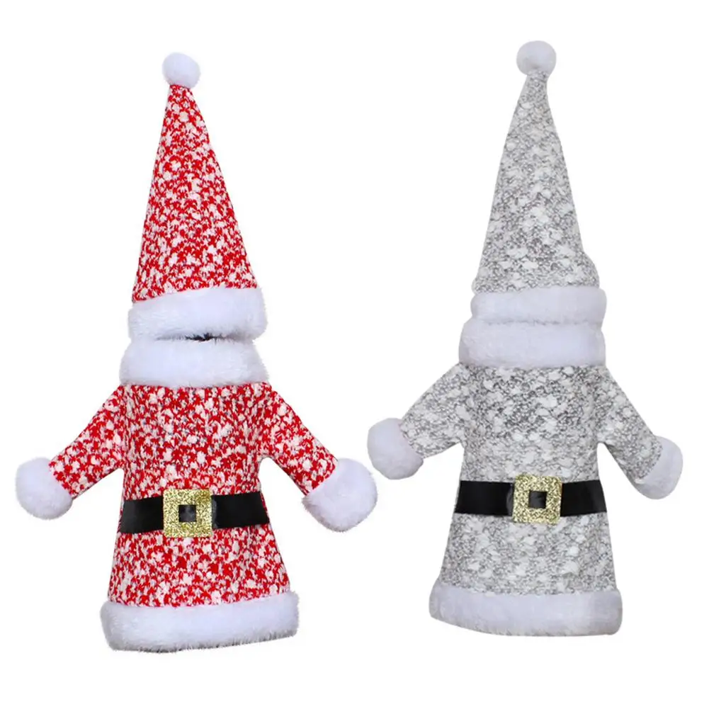 

Christmas Gnomes Wine Bottle Cover Handmade Swedish Tomte Gnomes Wine Bottle Toppers Santa Claus Bottle Bags With Drawstring St