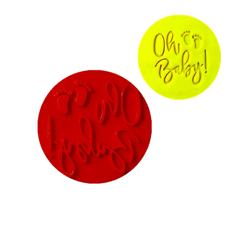 

Штамп для помадки 2 дюйма и 3 дюйма Oh Baby, тиснение для печенья, пластиковый резак, форма для торта, инструменты для выпечки «сделай сам»