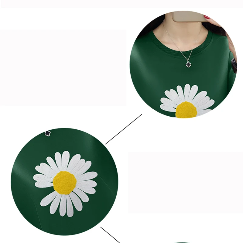 Женская весенне-осенняя Толстовка с длинным рукавом и цветочным принтом | одежда