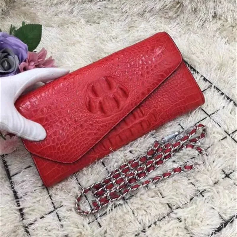 Женский клатч-конверт из натуральной крокодиловой кожи | Сумки на плечо