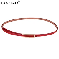 genuine leather women belt red smooth buckle belt dress ladies real leather cowhide thin fashion female belt for dress