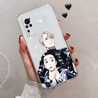 hot yuri on ice anime phone case transparent for vivo v y iqoo 3 15 17 19 5 70 51 52 30 20 s se custom protective coque