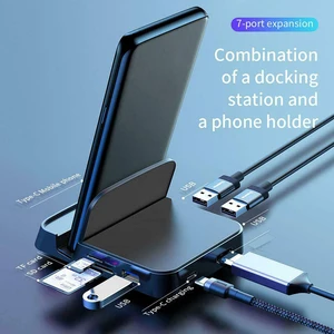 7 in 1 type c hub docking station phone stand usb c to adapter kit usb charger for huawei xiaomi samsung lg mobile phone free global shipping