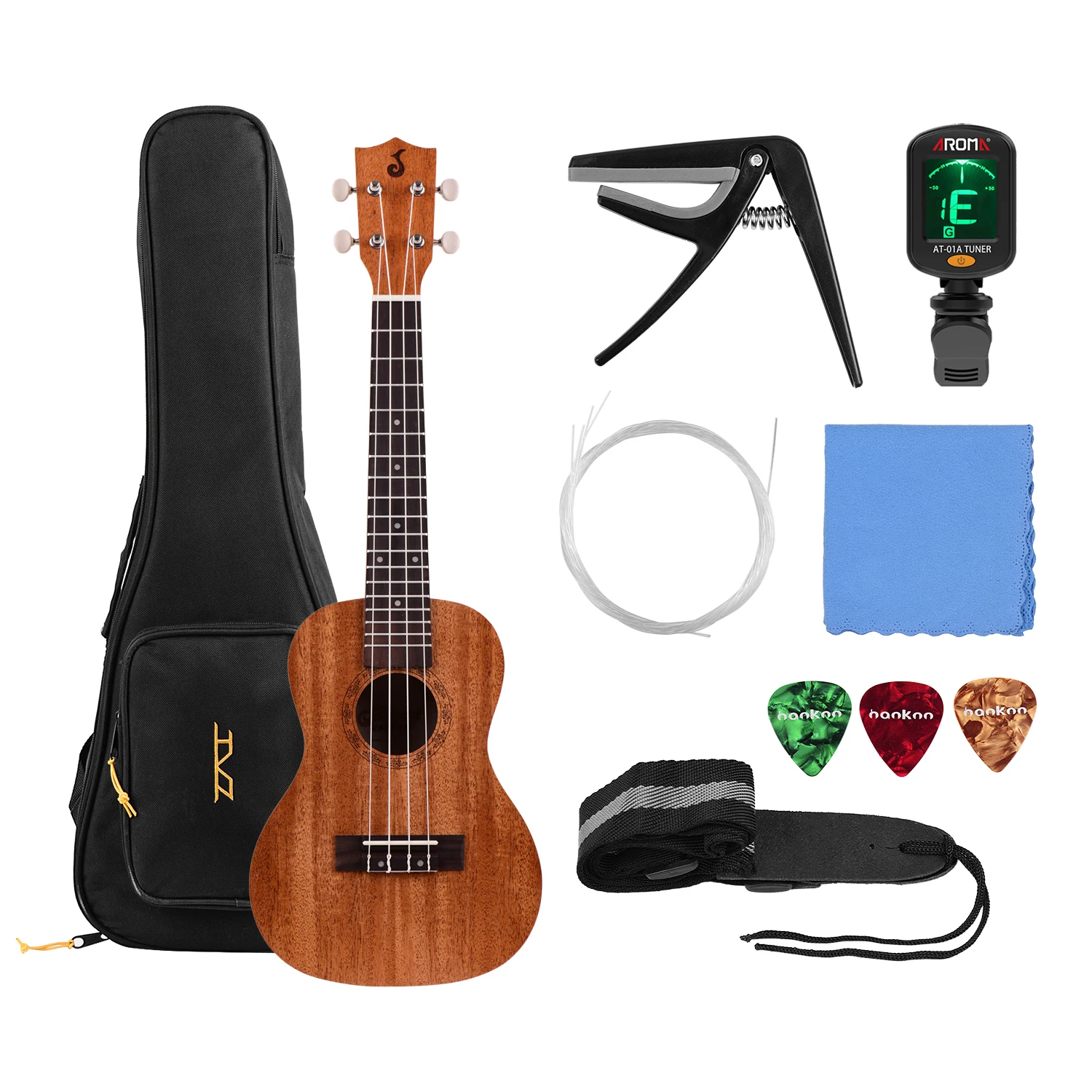 

23 Inch Acoustic Concert Ukulele Ukelele Uke Plywood Body Engineered Wood Fingerboard Bridge Open Style String Tuner