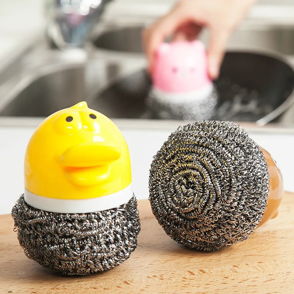 Сменная сильная щетка для очистки бытовых проволочных шариков милые Мультяшные