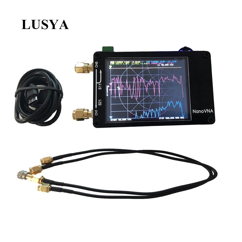 Lusya 2,8 дюймовый сенсорный экран NanoVNA HF VHF UHF UV векторный сетевой анализатор 50 кГц-300 МГц антенный анализатор с батареей I4-001