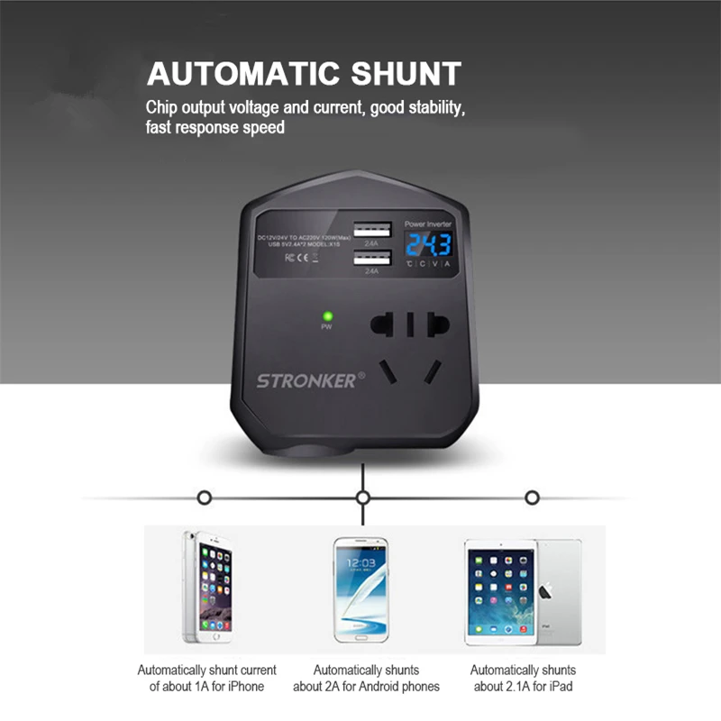 Автомобильный инвертор с 12 в пост. Тока на 24 В 120 Вт | Автомобили и мотоциклы