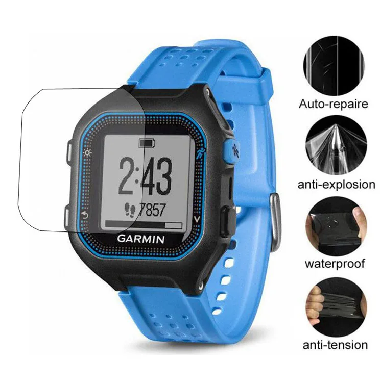 3pcs Soft Clear Protective Film Guard For Garmin Forerunner 25 Man Watch Fr25 Smartwatch LCD Screen Protector Cover Protection