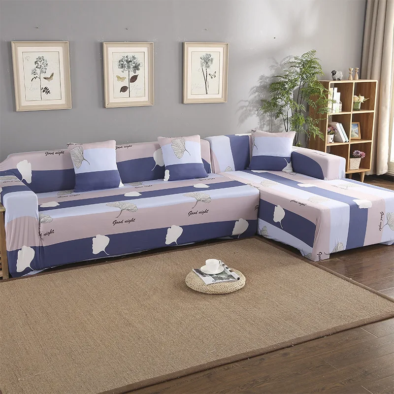 Цветной плюшевый утолщенный эластичный чехол для дивана секционный