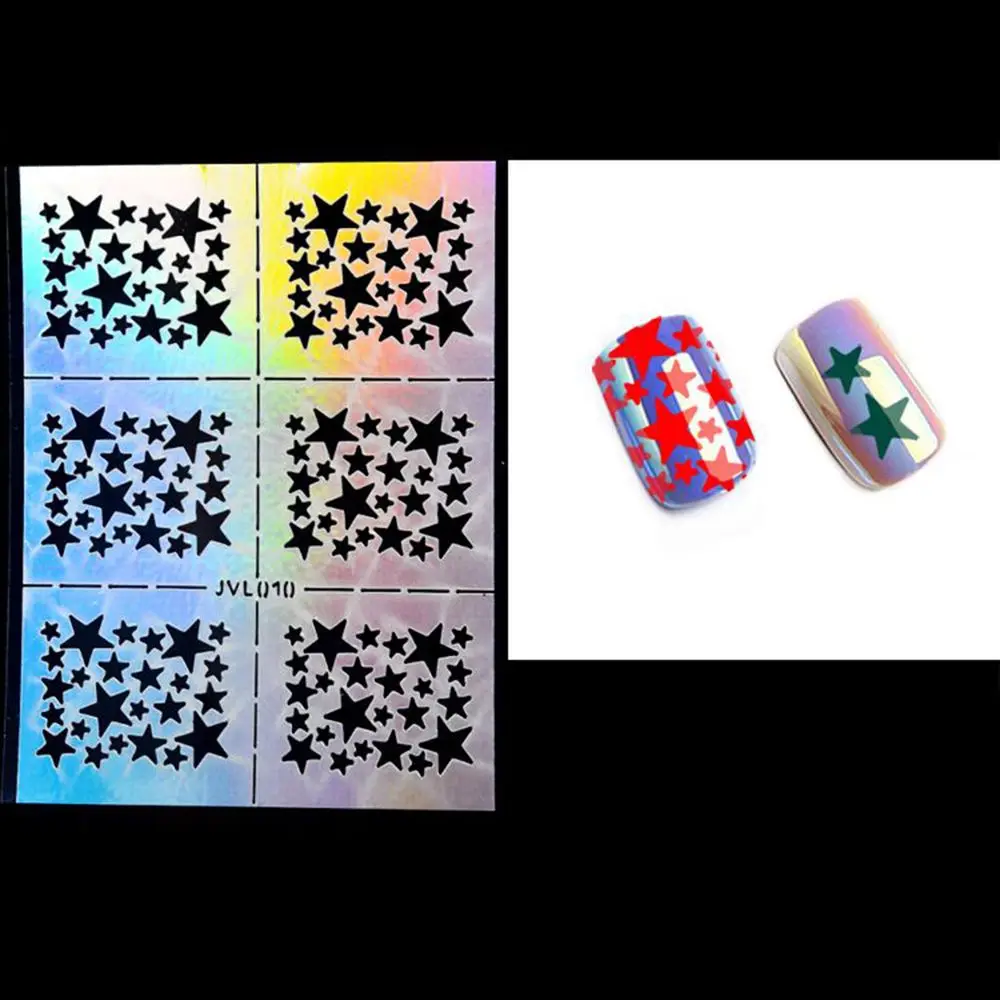 1 шт. полый лазерный стикер для ногтей Наклейка дизайна шаблон Сердце Звезда
