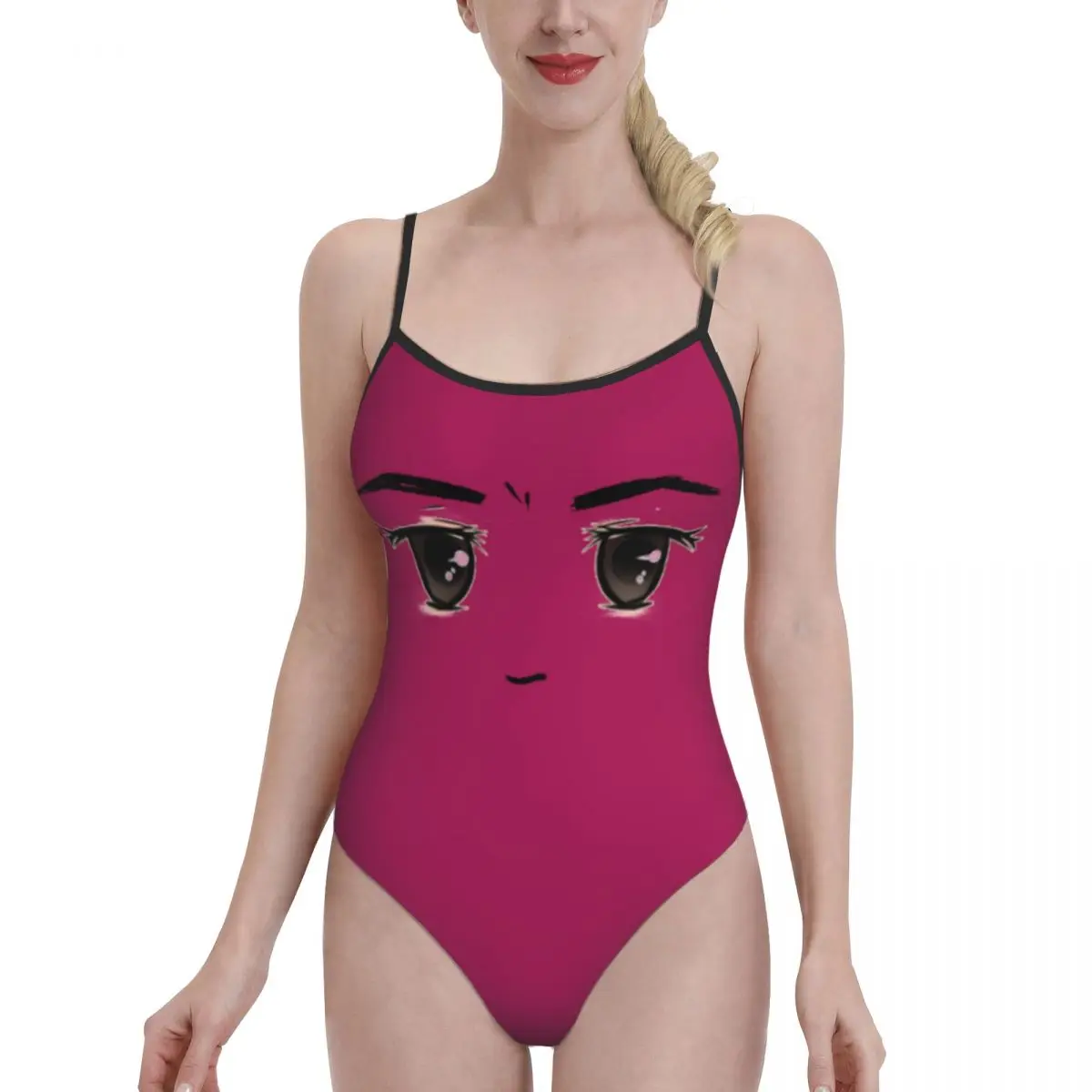 

Женский экзотический бикини 2021 с мультяшными выражениями (38), женский купальник, Цельный купальник, сексуальная женская пляжная одежда