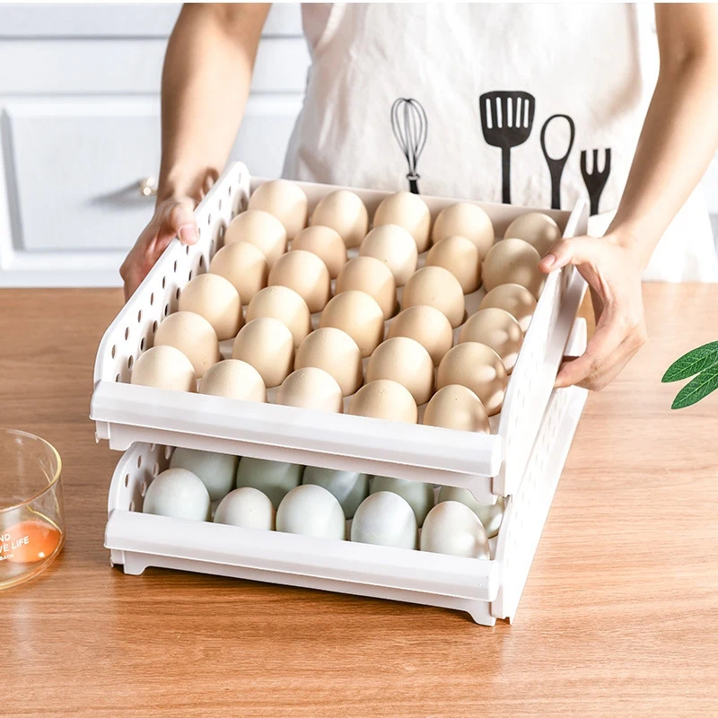 Бытовая коробка для яиц холодильник кухонный двухслойный ящик хранения
