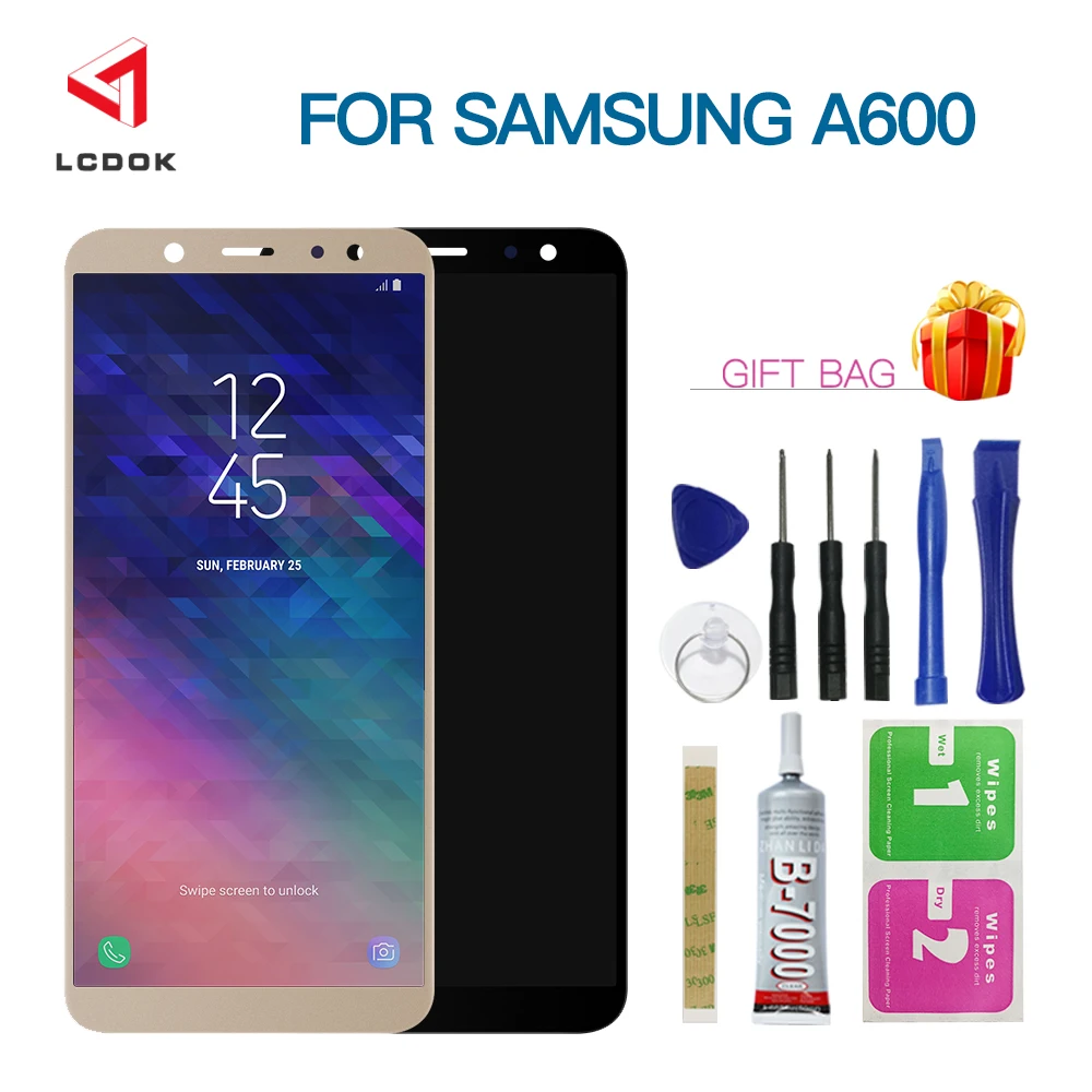 ЖК дисплей с регулируемой яркостью для Samsung Galaxy A6 2018 A600 A600F A600FN сенсорный экран