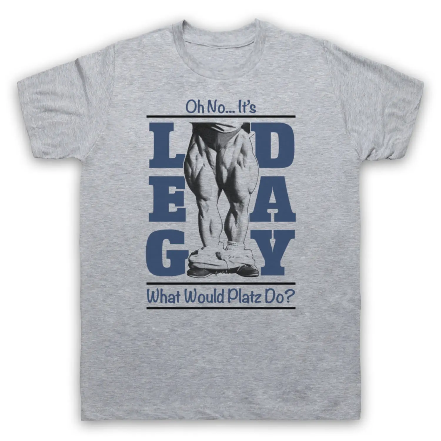Футболка для бодибилдинга и тренажерного зала с надписью LEG DAY PLATZ (золотой век)