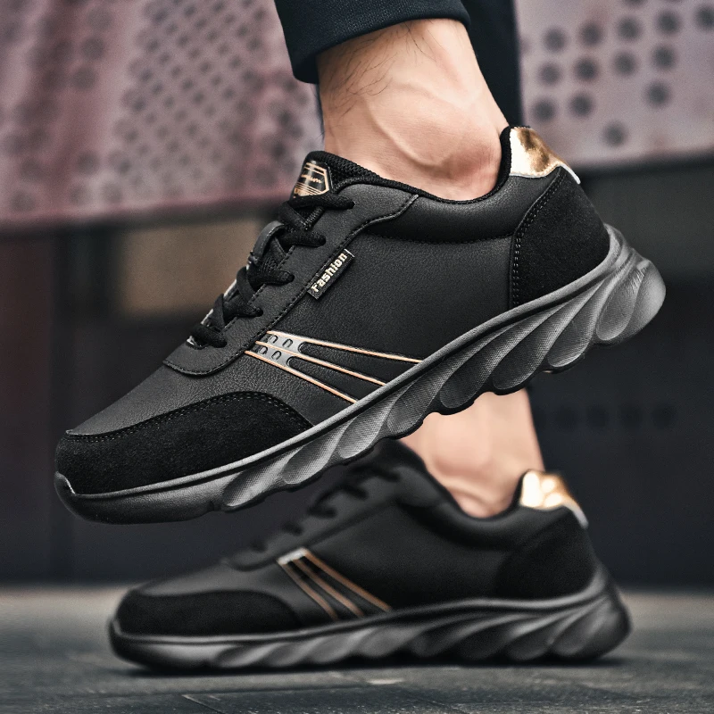 

New Arrival Men Casual Sneakers Leather Walking Shoes Breathable Lace Up Male Outdoor Sports Shoes For Men Casual Zaptiilas