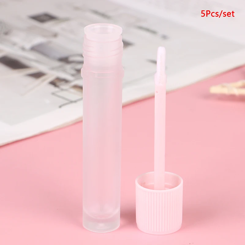 

5pcs Lip Gloss Tubes With Caps Container Cosmetic DIY Empty Waterproof Matt Lip Gloss Lipstick Balm Tube Container