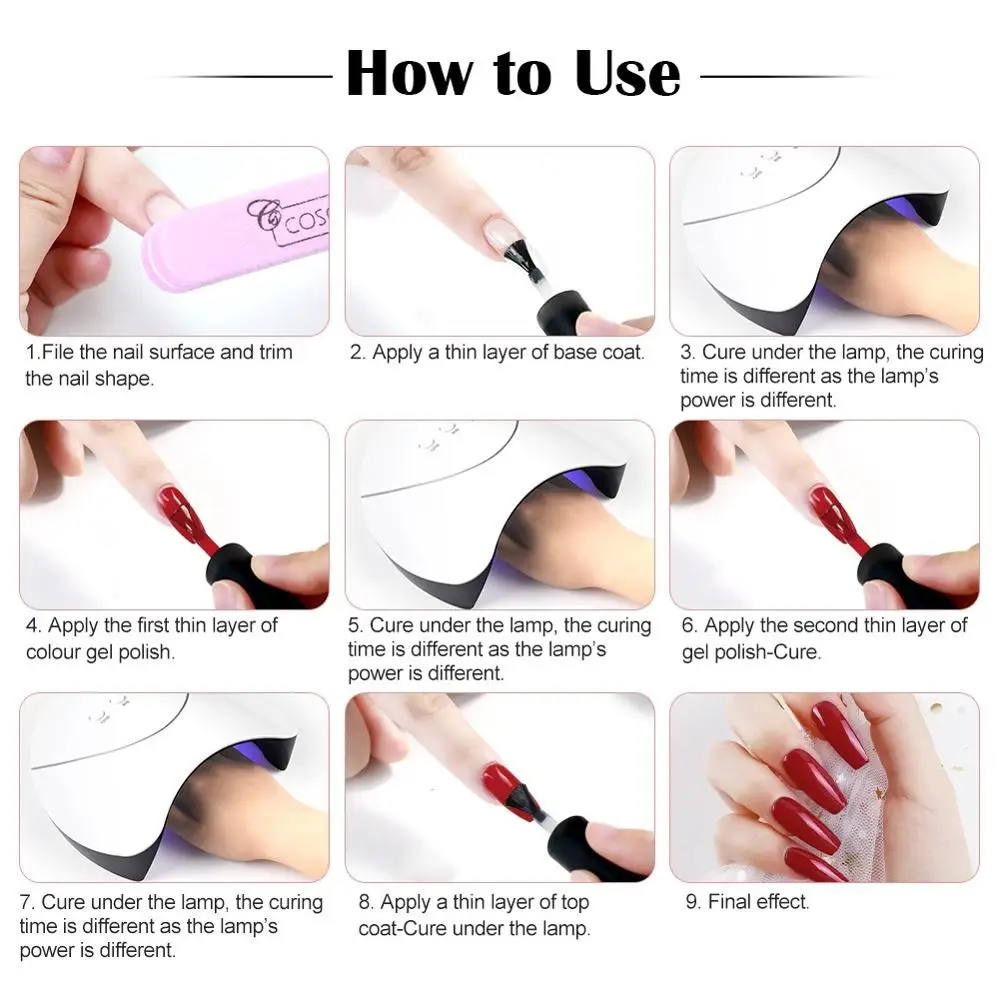 

Gel Nail Polish Kit UV LED Lamp Soak Off Gel For Manicure Electric Nail Dryer Gel Polish Sets Nail Art Tools