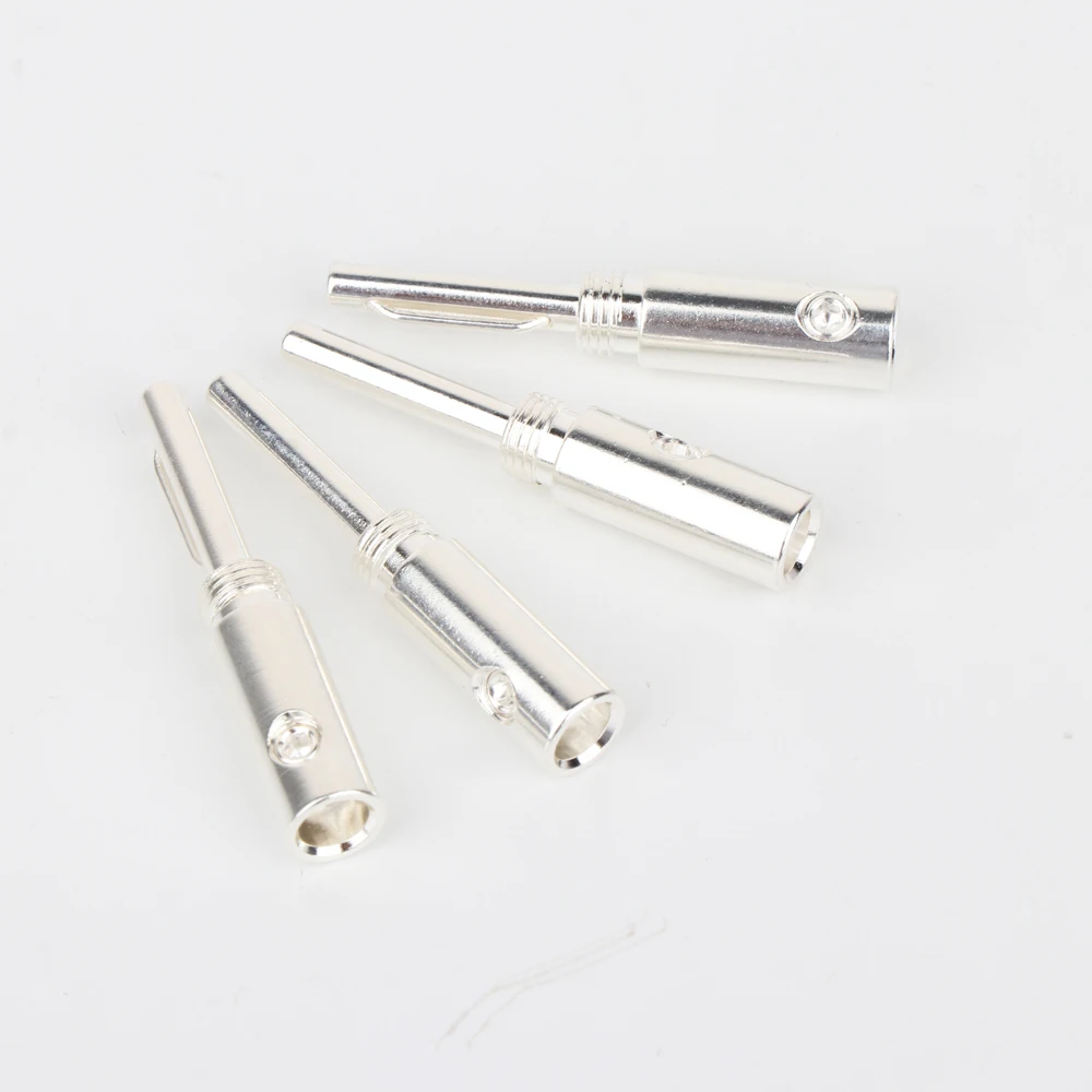 8 шт./лот посеребренный банановый динамик-разъем штекер адаптер аудио |