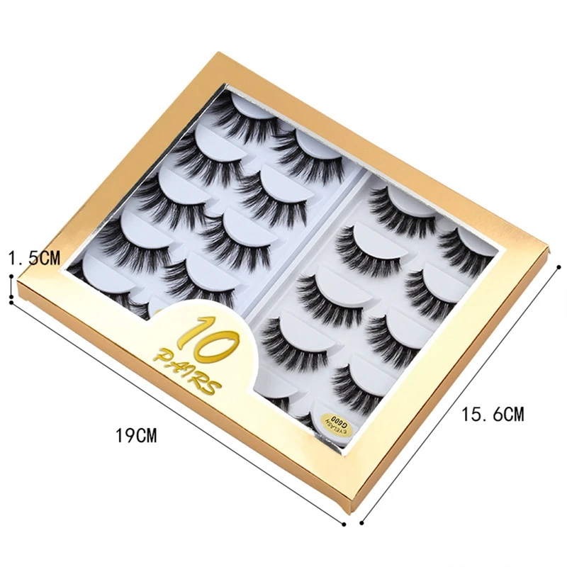 

10 Pairs 3D False Eyelashes Natural Long False Eyelashes Fake Lashes Makeup Eyelash Extension Eyelashes With Tweezer
