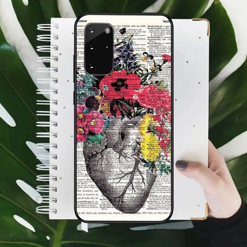 

Human anatomy organ newspaper retro Phone Cases For Samsung galaxy S 9 10 20 A 10 21 30 31 40 50 51 71 s note 20 j 4 2018 plus