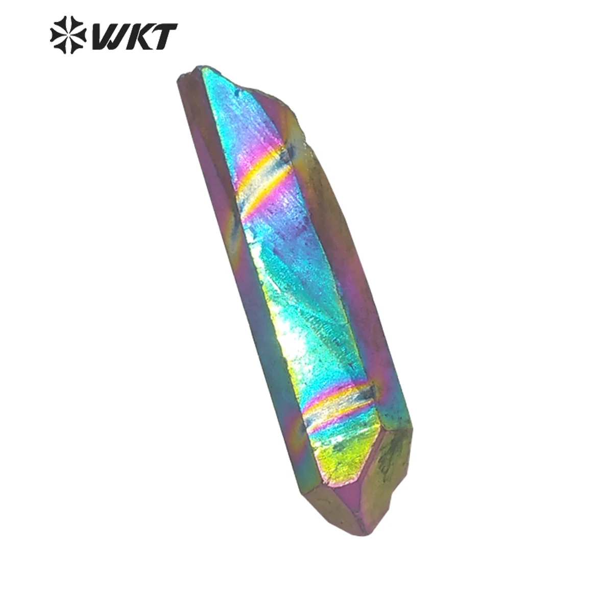 WT-G244 оптовая продажа на заказ Сияющий Титан Радужный кварц колонна Свободный