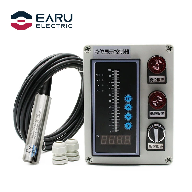1SET 4-20MA 0-5V 0-10V Output Liquid Oil Water Level Sensor Transmitter Detect Controller Float Switch Waterproof Mount Box Pump |