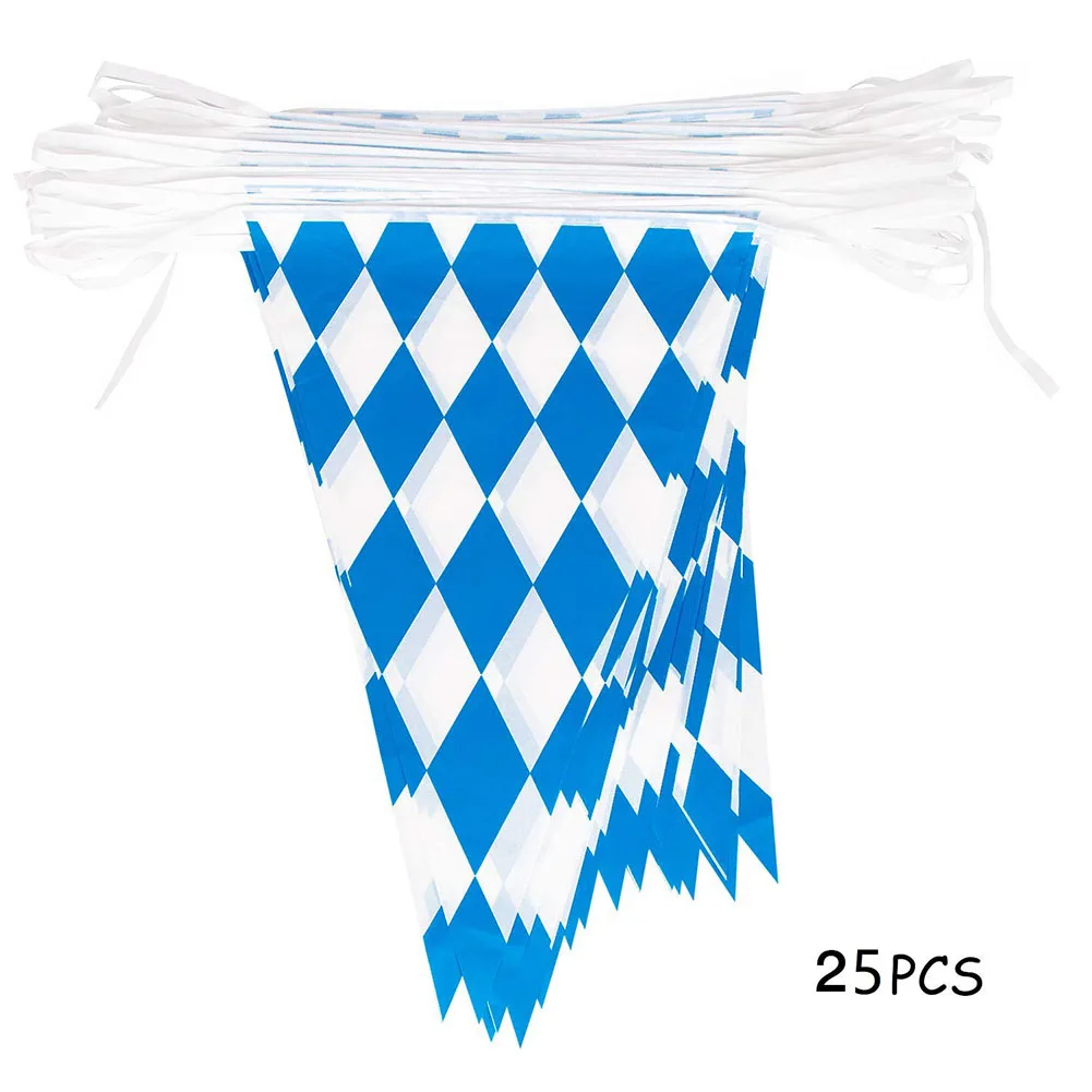 20*30 см Октоберфест проверка флага вымпелка баннер синяя и белая сетка