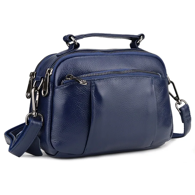

Genuine Leather OL Commuting Zipper Bag Woman Handbag Women's Messenger Bag Luxury Handbags Women Bags Designer Shoulder Bag Sac