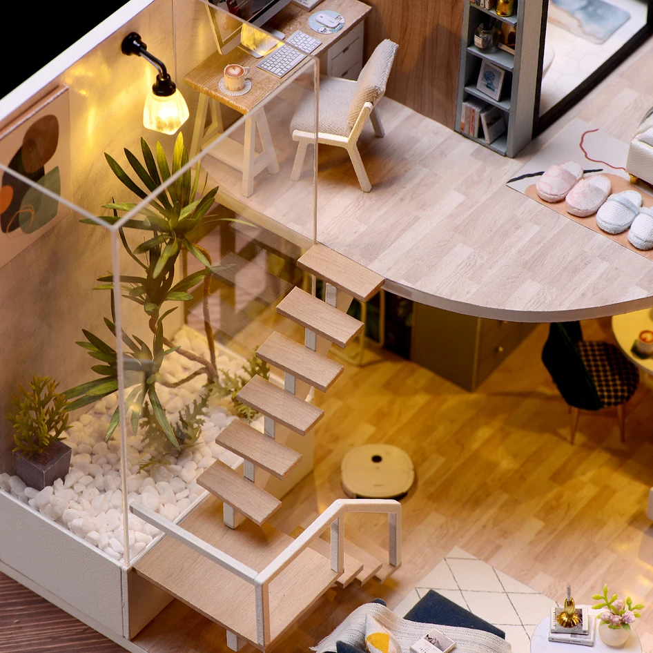 Кукольный домик сделай сам деревянный миниатюрный дом для кукол с комплектом