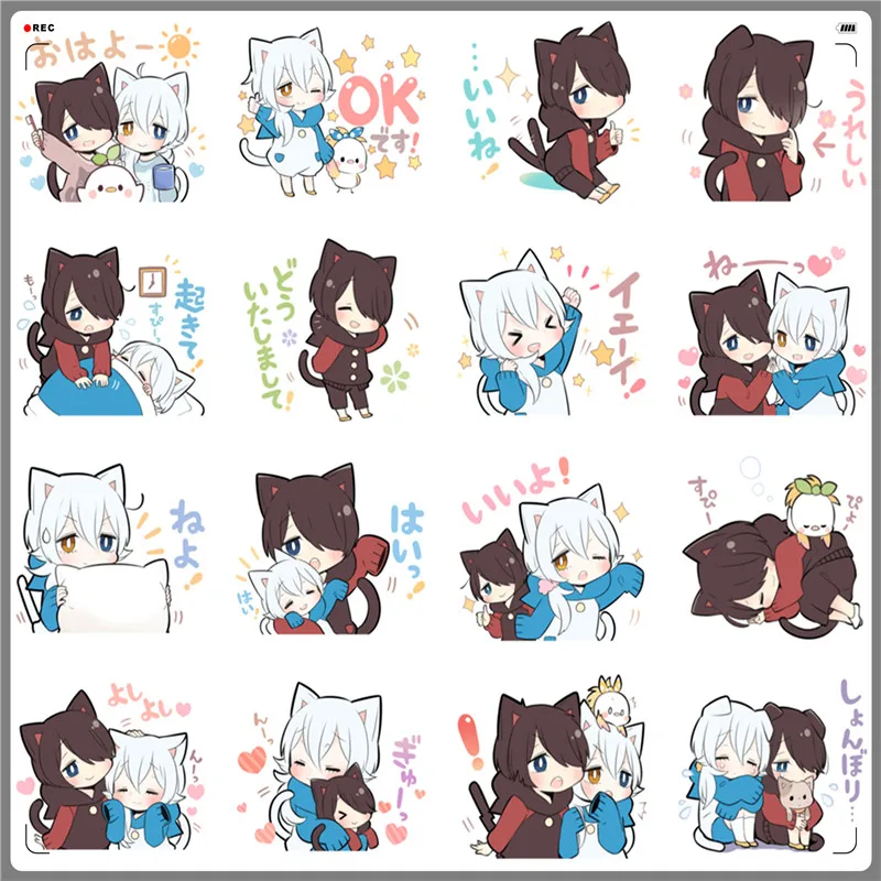 40 аниме милый кролик ухо мальчик смешной альбом для стикеров детей DIY ноутбук