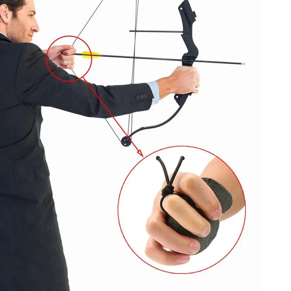 Стрельба из лука пальцевые стрелковые таблички защита для рук Защита бычьей кожи