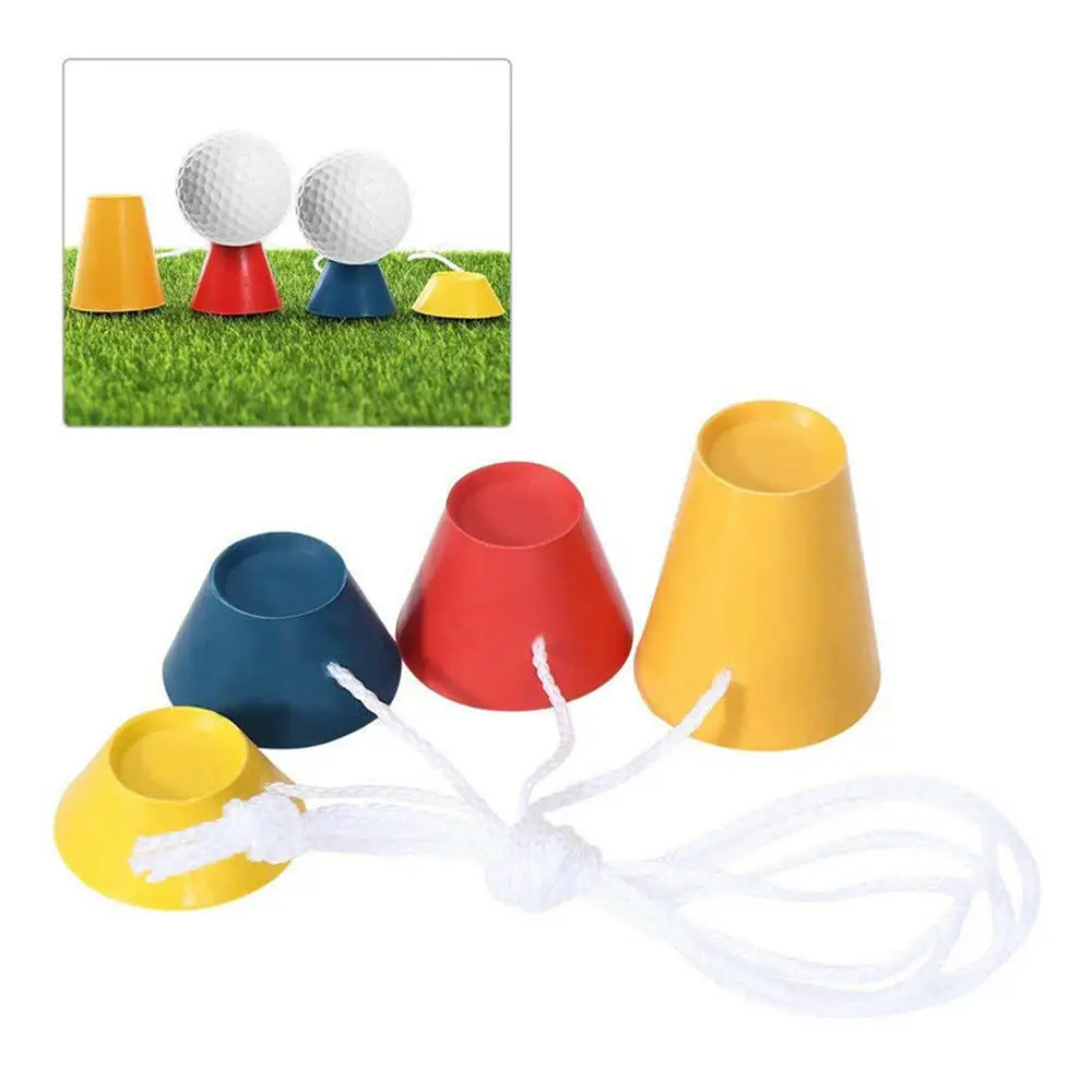 2 Sets Golf Tees Winter Rubber Tee with Rope Ball Holder Accessory Hot |