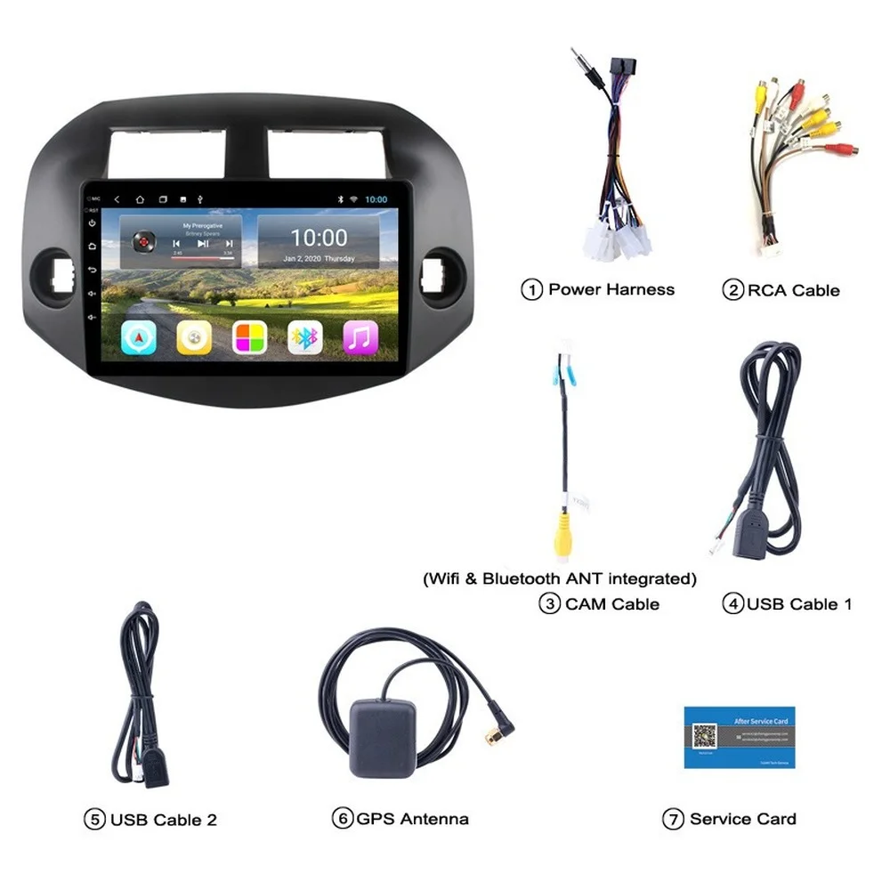 Автомобильный GPS-навигатор 6G + 128G Android 10 0 для Toyota RAV4 2007-2012 автомагнитола стерео BT