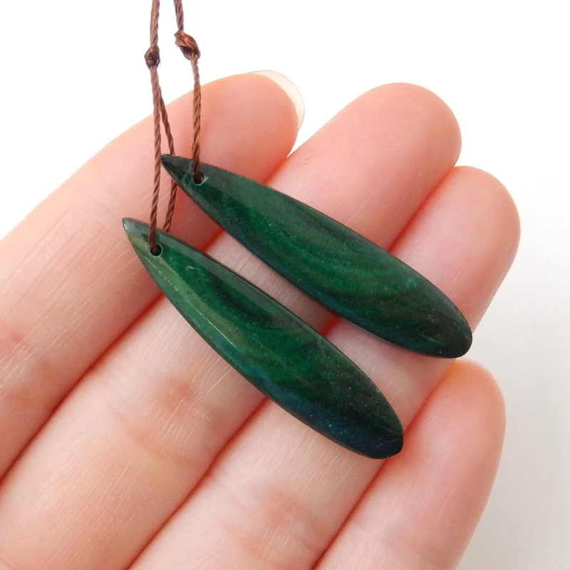 Новое поступление серьги-натуральный камень Малахит ручная работа полуготовые
