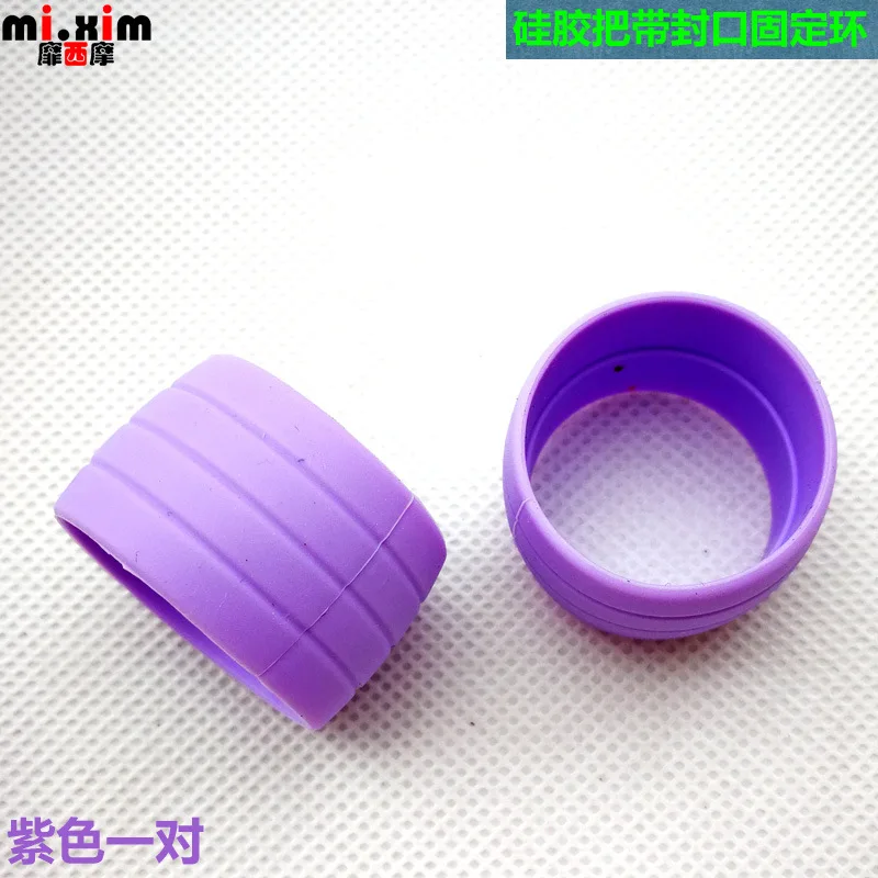 purple Силиконовая рукоятка для шоссейного велосипеда с фиксированным кольцом, эластичный резиновый ремешок, противоскользящие Заглушки для обмотка руля водостойкий износостойкий - Цвет: purple