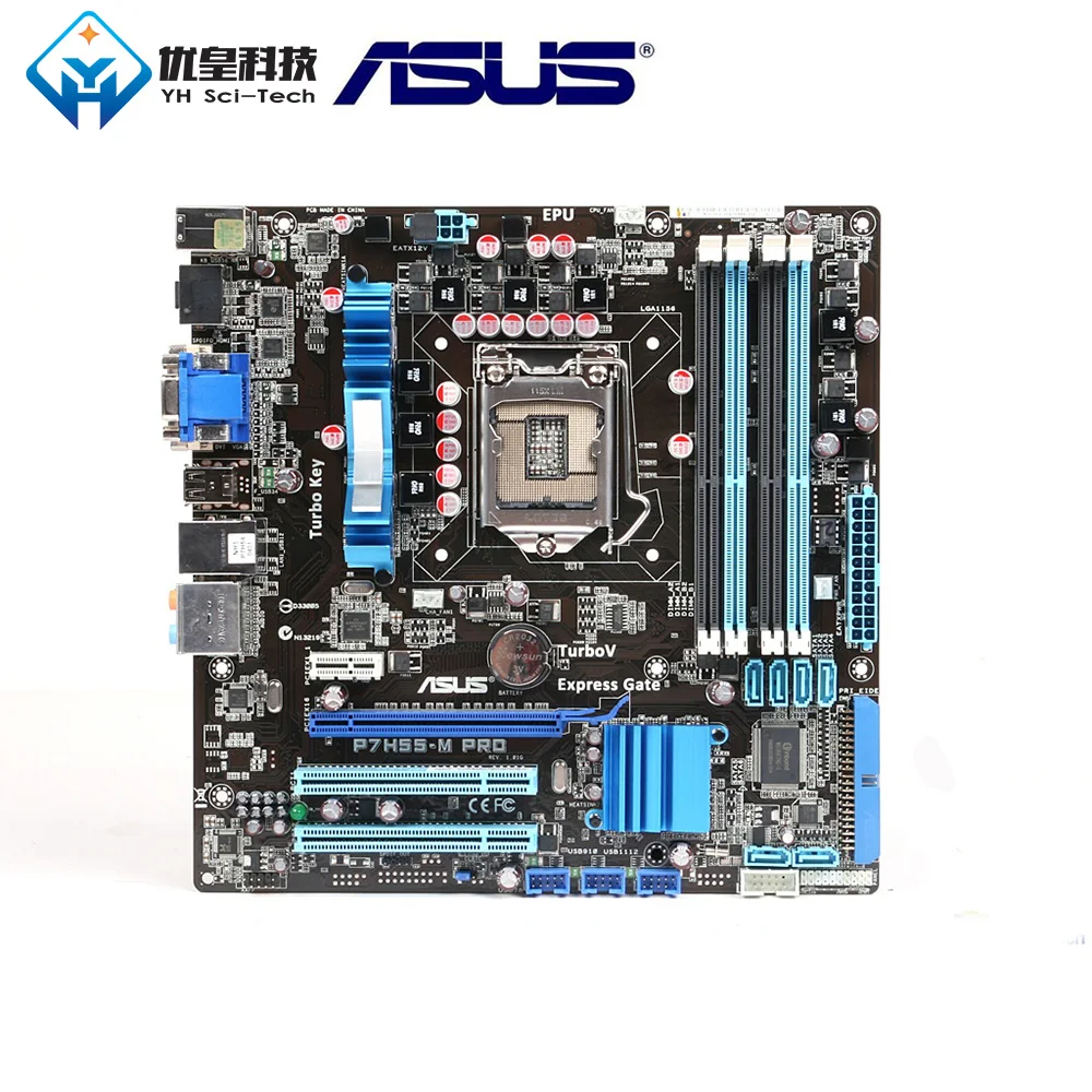 Asus P7H55 M Pro intel H55 Оригинальное б/у настольное гнездо для материнской платы LGA 1156 Core