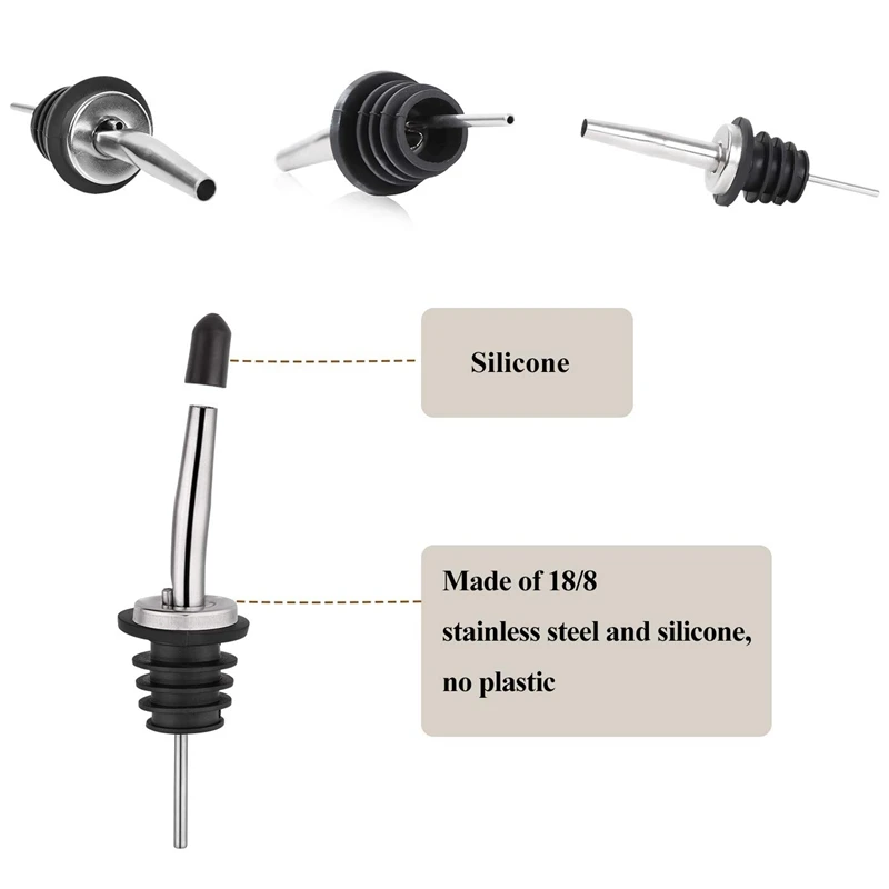 Классический конический носик для бутылок из нержавеющей стали 24 шт. БЕЛЫЙ