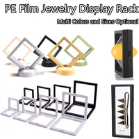 pe film jewelry display rack with bottom sealed jewelry storage box for watchringnecklaceearring transparent elastic case