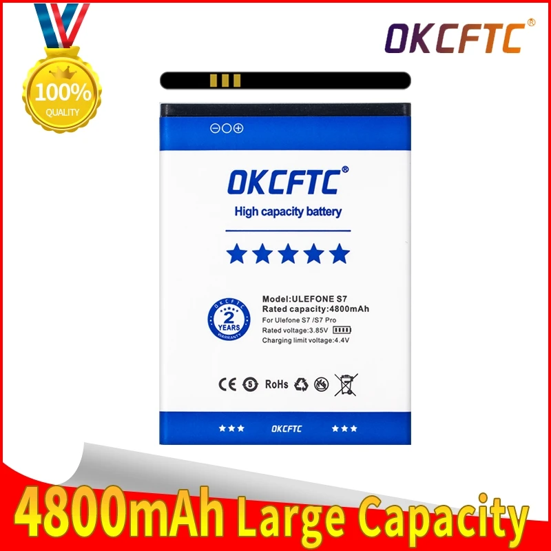 

OKCFTC Original For Ulefone S7 Battery 4800mAh For 5.0inch ulefone s7 Pro Smart Phone with Tracking Number