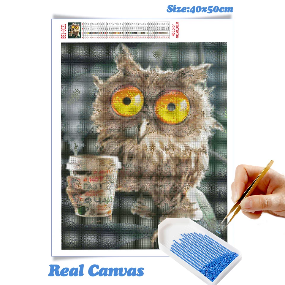 CraftArtGo 5D DIY Алмазная вышивка Сова полный квадратные Стразы мозаика крестиком на