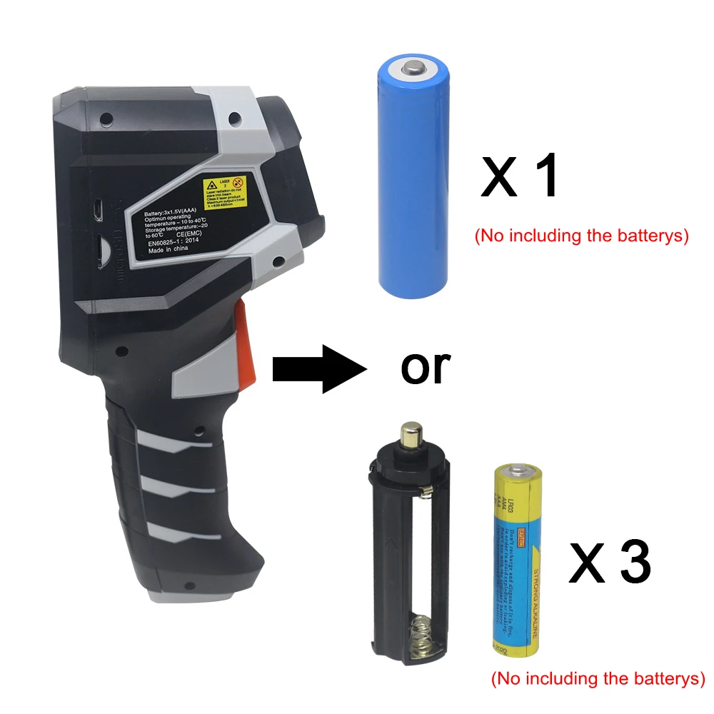 Портативный инфракрасный термометр с цветным экраном для камеры-20 °C ~ 1000 |