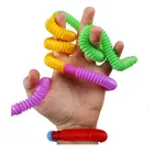 Цветной фиджет-поп трубки, игрушки для детей, трубка, сенсорные инструменты для снятия стресса, обучающая складная игрушка, разные цвета ZLL