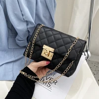 women chain pu leather shoulder bag 2021 new fashion crossbodybag female handbag and purses with good design smooth zipper bags