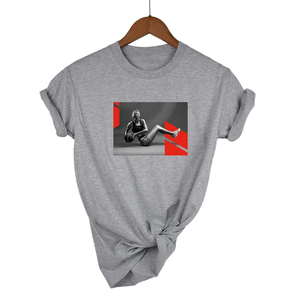 

2021 fashion casual T shirt 100% cotton European and American style portrait print sports T shirt comfortable and breathable Y2K
