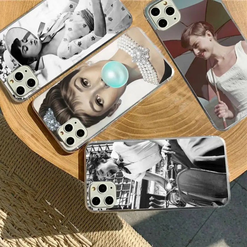 

YNDFCNB Audrey Hepburn Phone Case for iPhone 11 12 pro XS MAX 8 7 6 6S Plus X 5S SE 2020 XR fundas