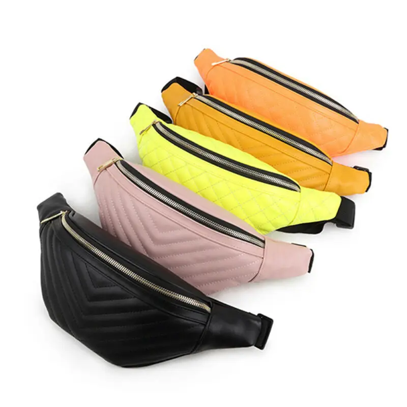 

PU Leather Mini Belt Bag Womens Fanny Pack Shiny Leather Pouch Belt Waist Bum Bag Waist Phone Pocket Hot Sport Bag Travel