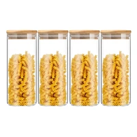 4pcs 400ml glass jars pasta rice food storage canister with lid airtight set of 4 for tea coffee sugar beans and salt